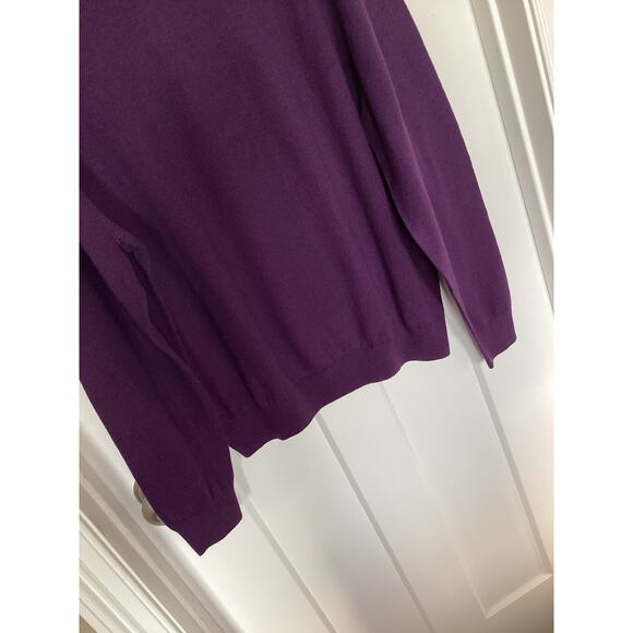 Scott Barber Men's 100% Merino Wool Crew Neck Knit Sweater Purple Size Large - Picture 3 of 8